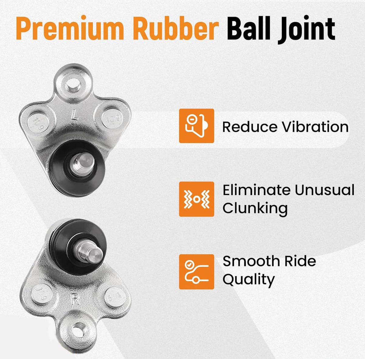 Premium metal ball joint assemblies with rubber boots for smoother front suspension