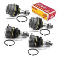 Front upper and lower ball joint kit with black rubber boots, yellow rings, and hardware