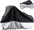 Black and silver tricycle cover for three-wheeled bikes with elastic bottom