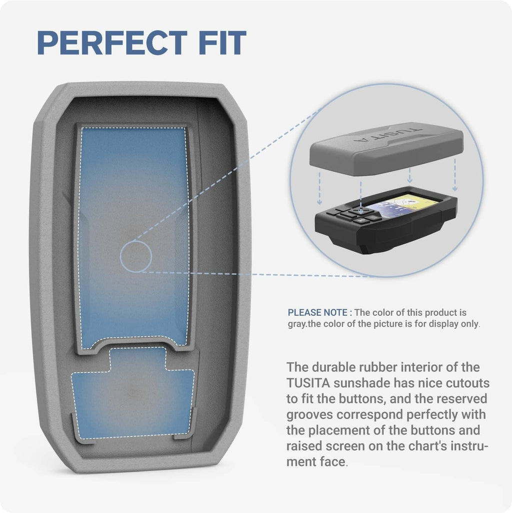 Gray protective cover with inner screen opening and cutouts for buttons on the front