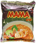 Instant ramen noodle soup pack with shrimp Tom Yum flavor and bowl photo