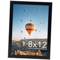 Black 8x12 picture frame with front photo of hot air balloons