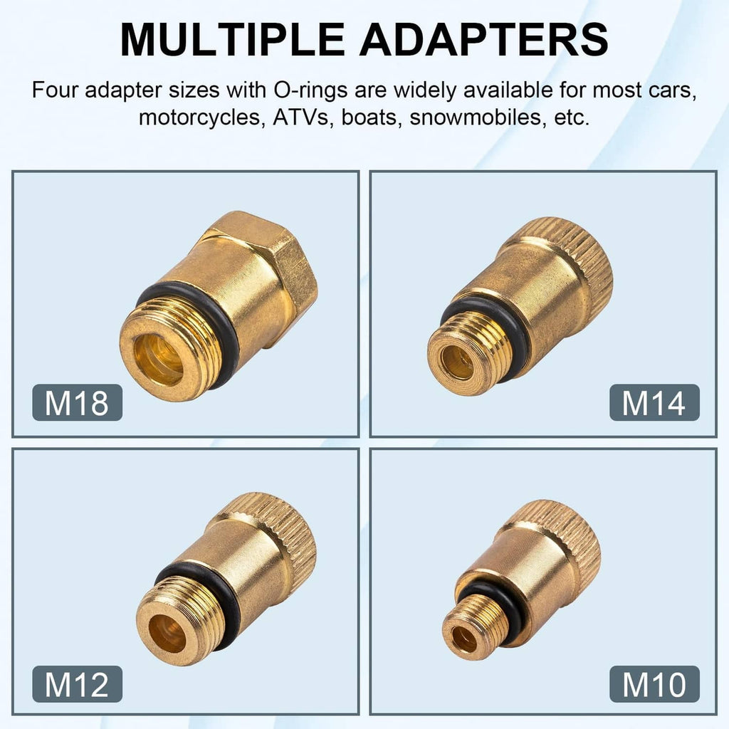 Brass compression tester adapter fittings with O-ring seals, M18 M14 M12 M10