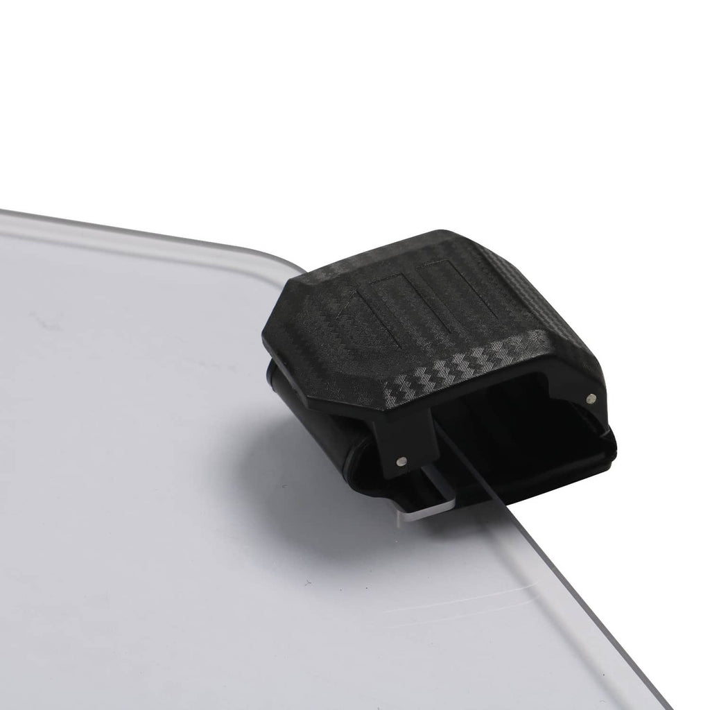 Carbon-fiber style flip latch for windshield with black mounting housing