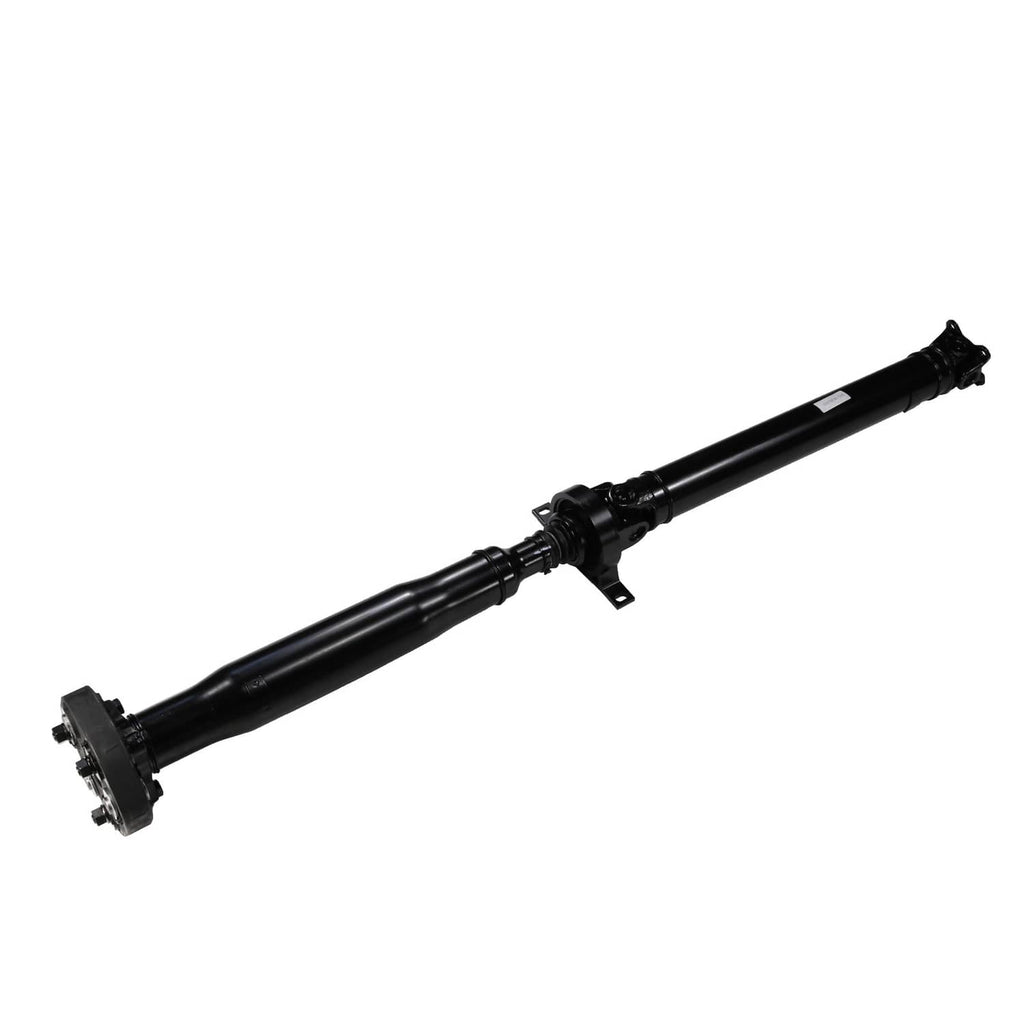 Propeller shaft assembly with universal joints and end yoke flanges, black