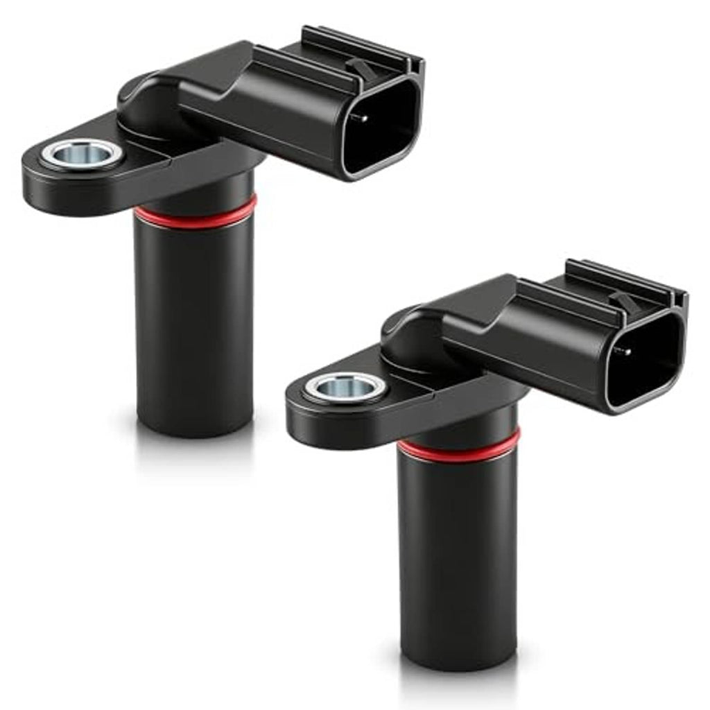 Camshaft position sensor set with black housings, red seal ring, and 2-pin connector ends