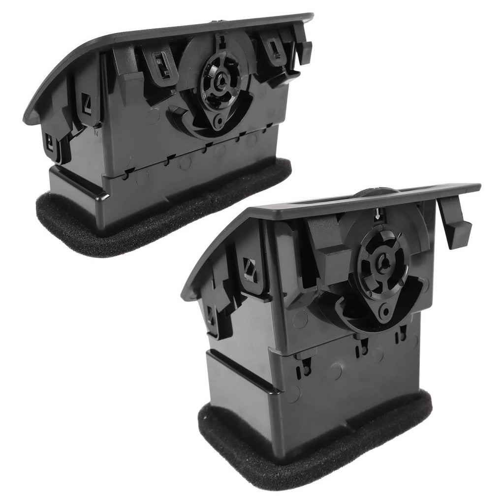 Dashboard A/C vent backing assembly with internal fan/gear module and foam gasket