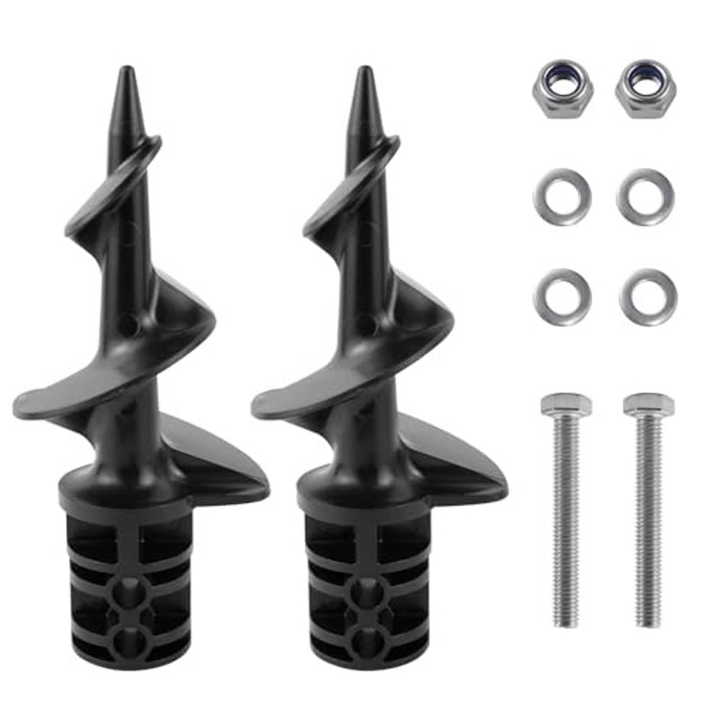 Black dock sand auger for PVC pipe set with two augers and mounting nuts