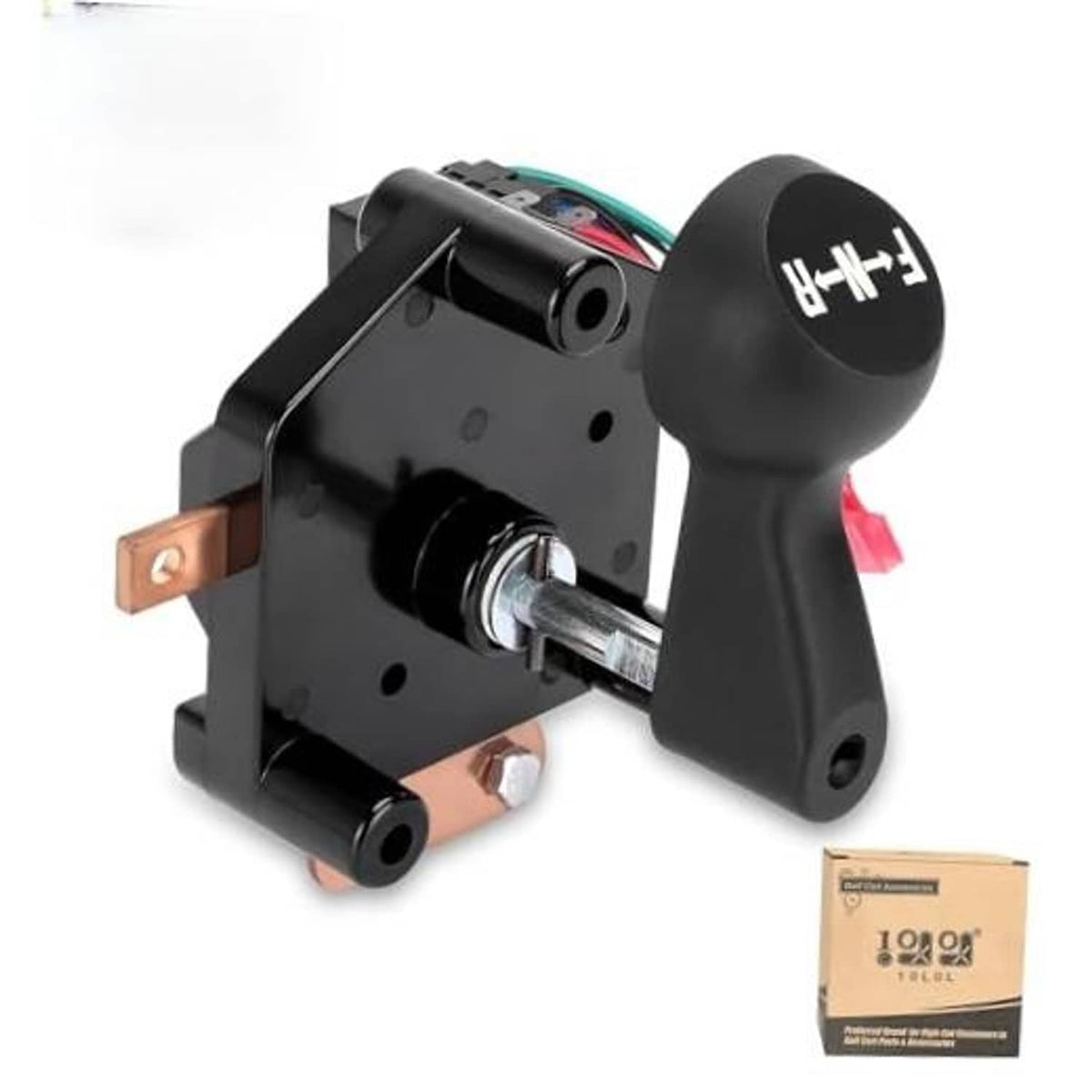 Forward/reverse golf cart switch assembly with black knob and wiring harness