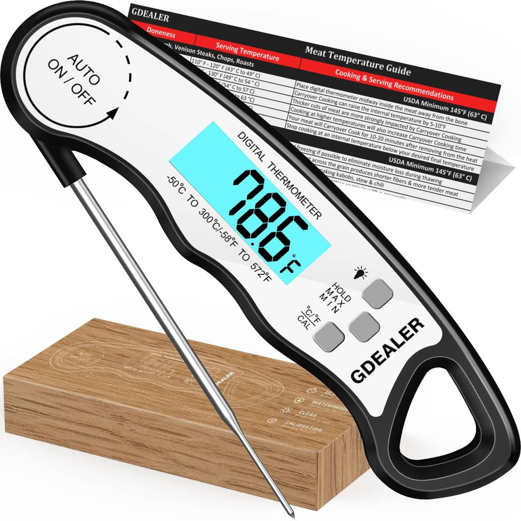 GDEALER digital instant-read meat thermometer with long stainless probe