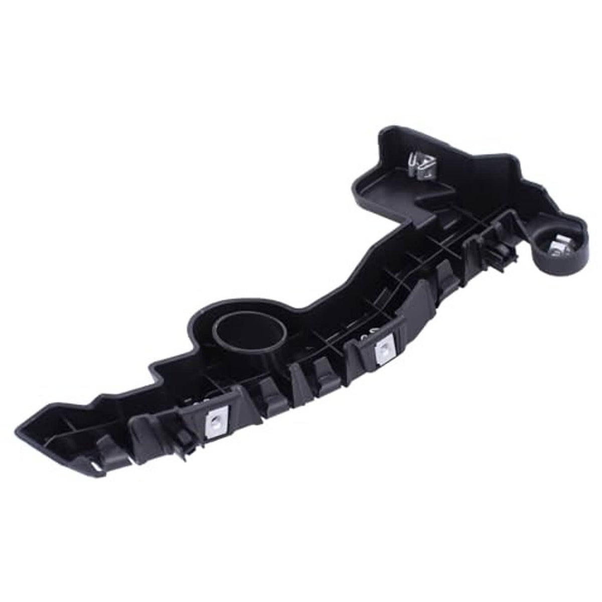 Black bumper bracket guide underside with rectangular openings and mounting stud
