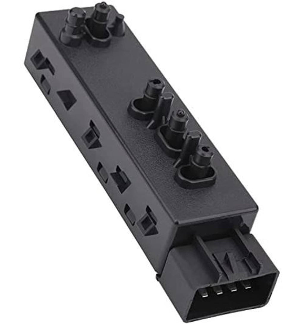 Power recliner seat switch module with side ports and multi-knob control cluster