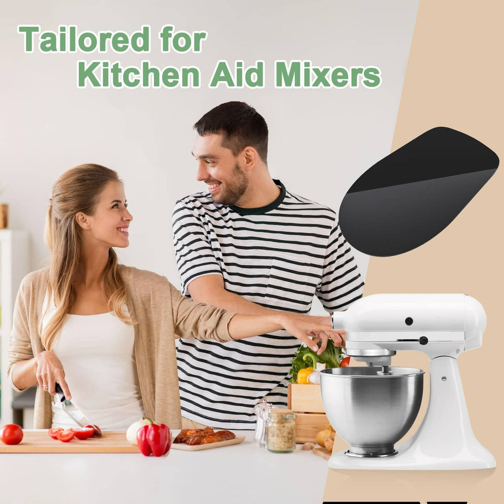 Black oval mixer moving mat under a stand mixer during countertop food prep