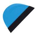 Semicircular felt squeegee for car vinyl, blue pad with black felt edge