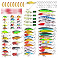 Artificial fishing lure kit with mixed crankbaits, swimbaits, and soft worm lures