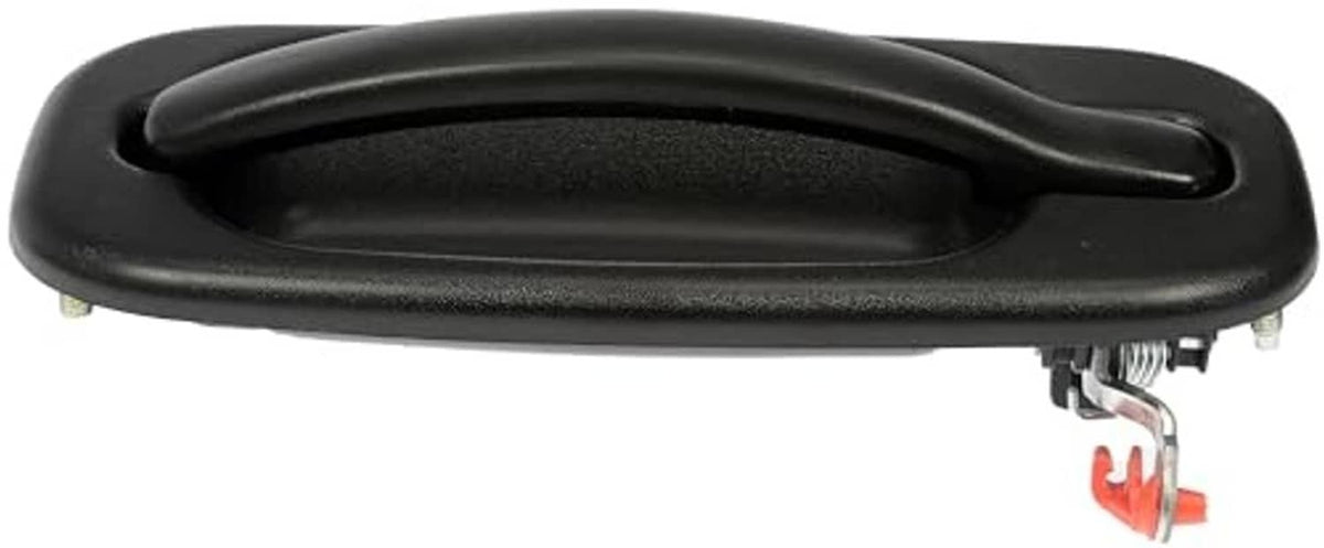 Front exterior door handle, dark matte lever with mounting bracket