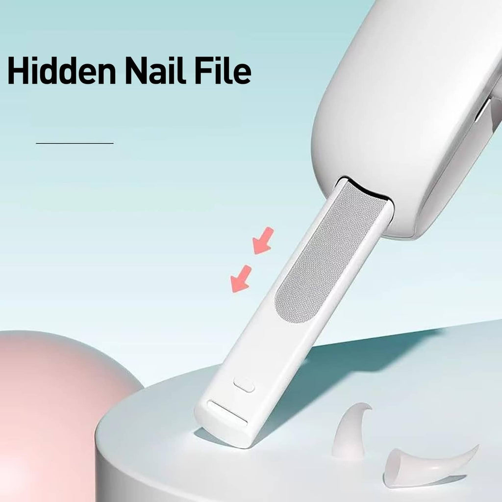 Cat nail clipper with hidden textured nail file on the side