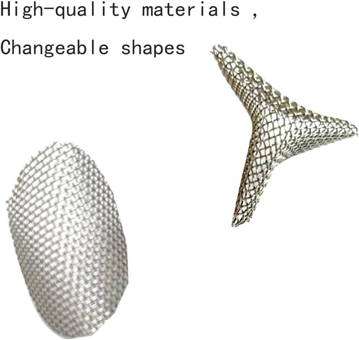 Stainless steel faucet screen mesh inserts in multiple shapes, fine silver grid