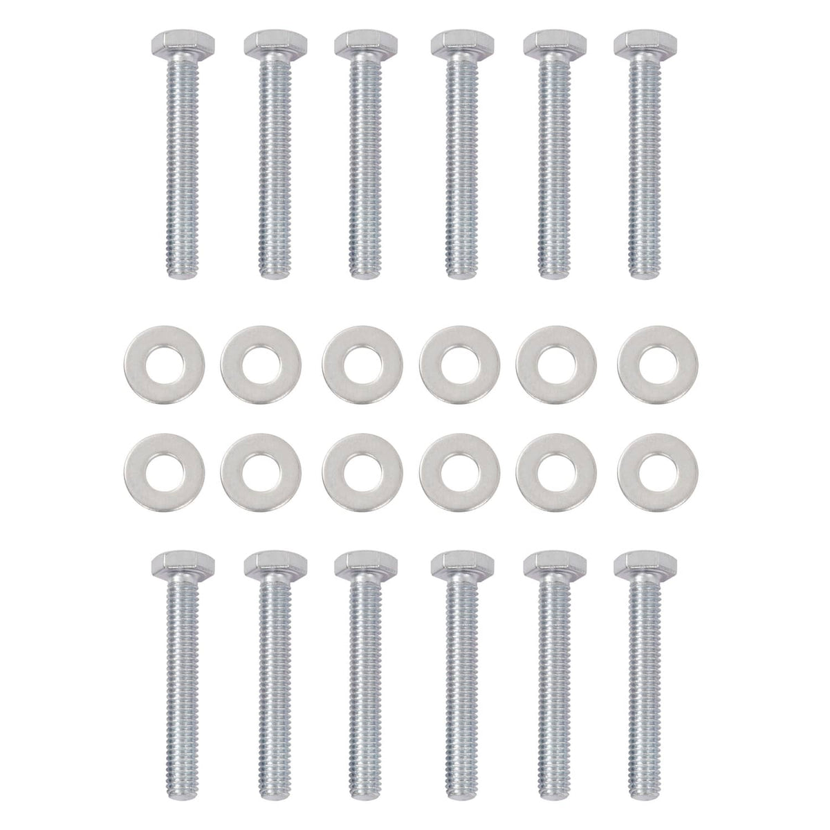 Seat hardware kit: silver bolts, washers, and nuts for mounting