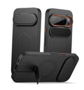 Black Pixel 10/10 Pro case with foldable camera cover and orange edge accents