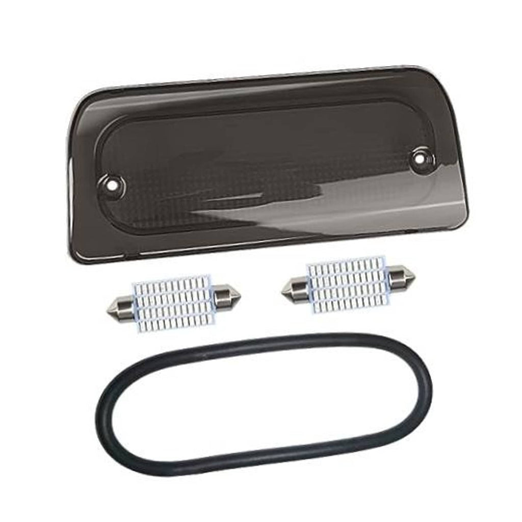 Smoked third brake light lens cover with seal gasket and LED bulbs