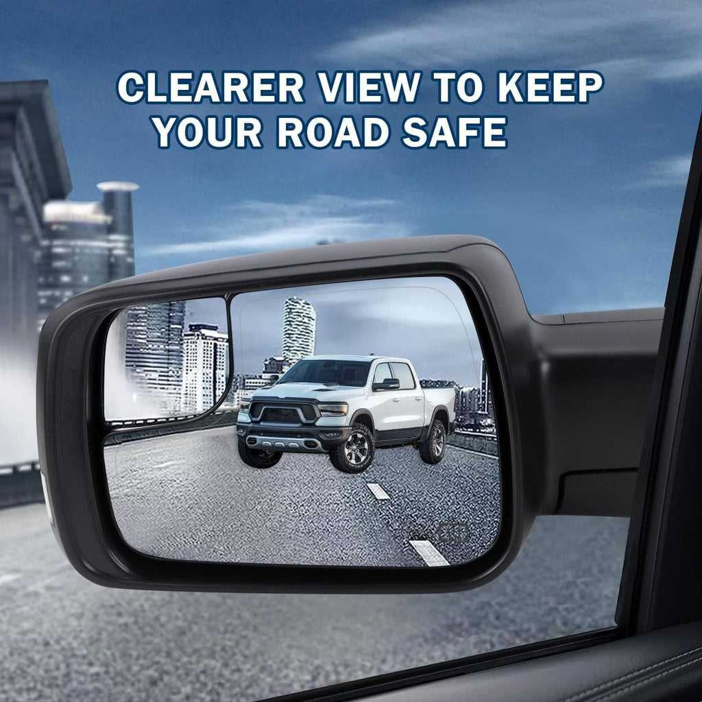 Heated black driver-side and passenger-side mirror pair with clear visibility glass