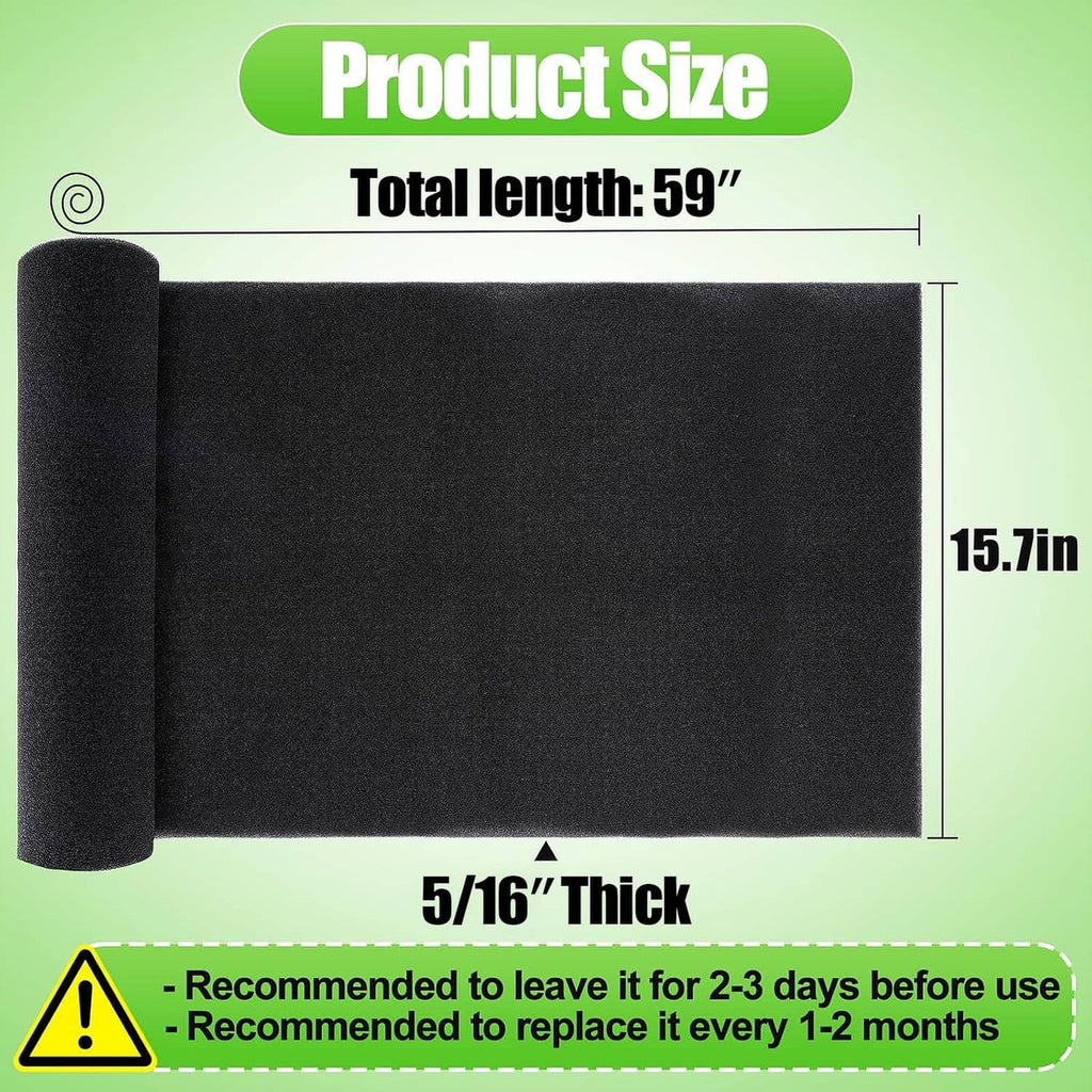 Black foam filter pad roll and sheet, cuttable ventilation filter