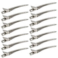 Set of metal duck-bill clips with alligator-style grips, 3.5 in length
