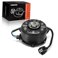 Right radiator fan motor assembly with black housing and attached wiring harness