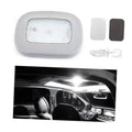 Gray magnetic rechargeable dome car ceiling light with bright rectangular LED panel