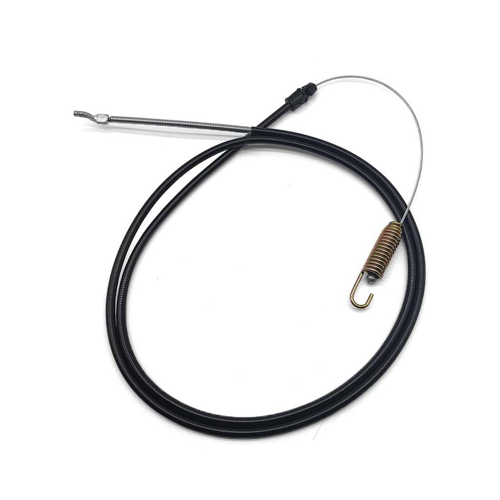 Black traction cable with spring tension and metal loop ends for self-propelled mower