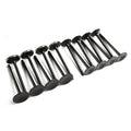 Engine intake/exhaust valve set with round metal heads and long black stems