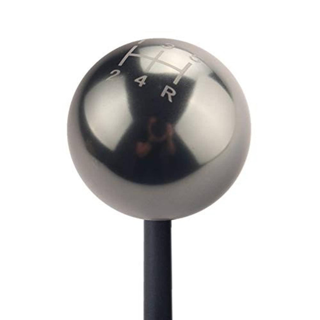Black 5-speed shift knob with silver gear markings on short stem
