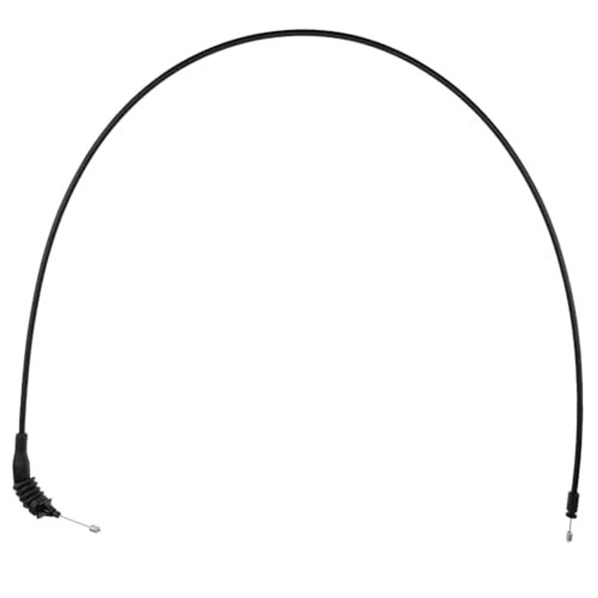 Hood release cable, black flexible cable with end terminals for passenger side