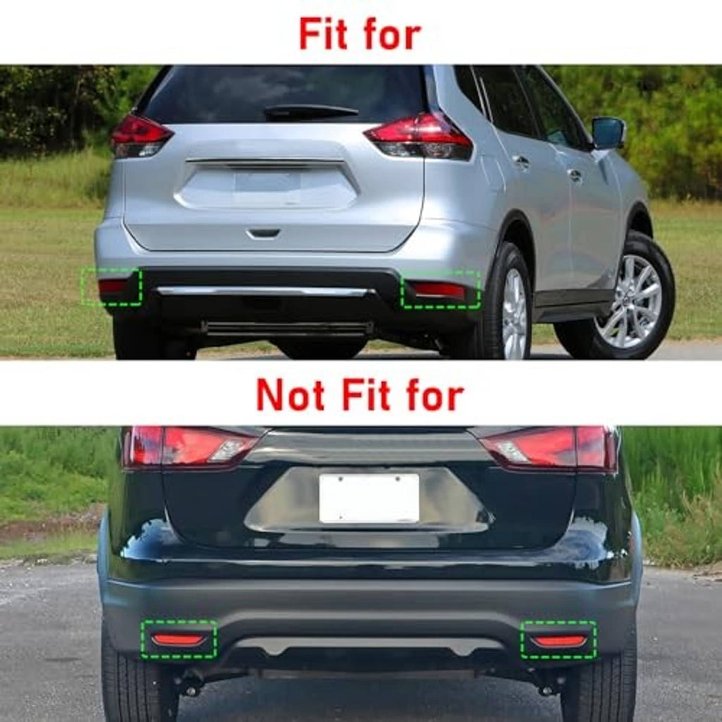 Red rear bumper reflectors installed on rear bumper corners (set of two)