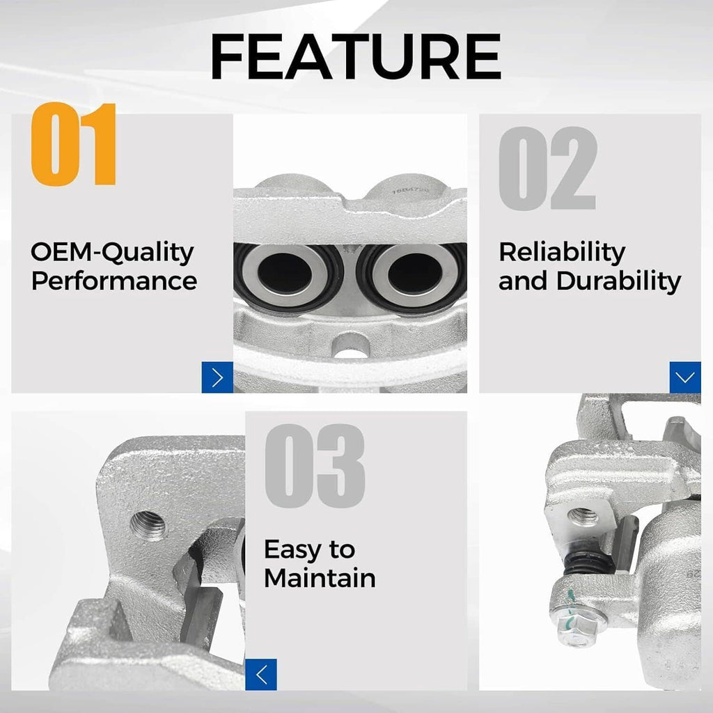 Brake caliper feature panel showing silver caliper housing details