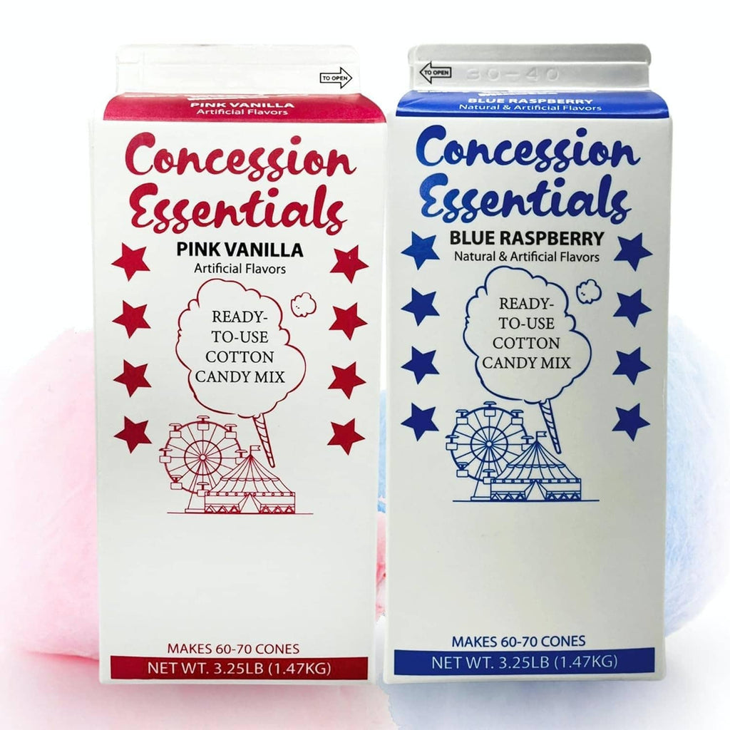 Cotton candy floss sugar mix, pink vanilla and blue raspberry 2-pack