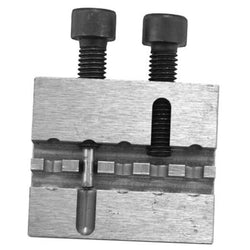 Steel chain breaker press tool with two threaded bolts and center guide slot