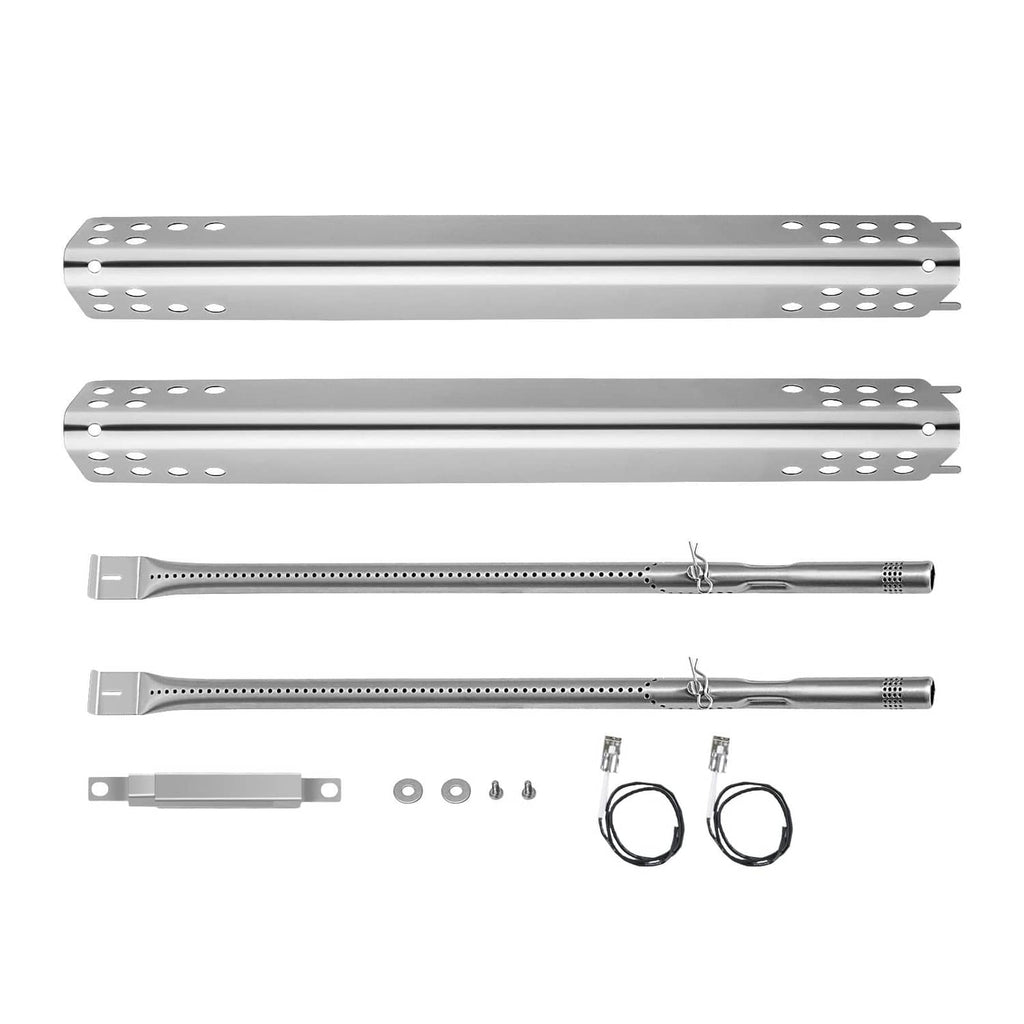 Stainless steel 2-burner grill burner tubes and crossover tube replacement kit