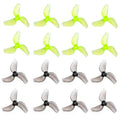 3-blade RC propellers set with light-green and silver blades, 31mm hub