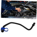 Black coolant hose with blue mounting end and small sensor-style connector
