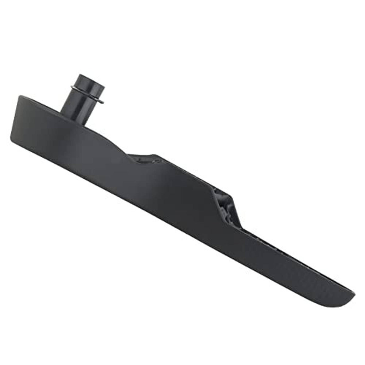 Seat recliner handle lever with underside opening and protruding pin, dark gray/black