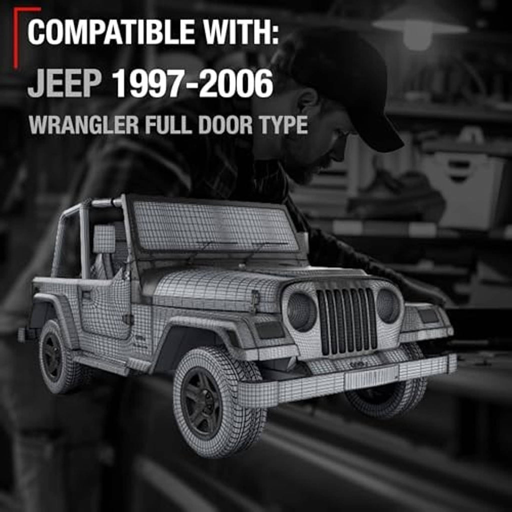 Exterior door handle compatibility graphic for 1997-2006 Jeep Wrangler