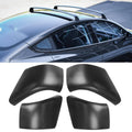 Set of four black roof rack end shell covers, curved matte plastic pieces
