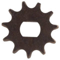 Steel sprocket with 11 teeth and central square mounting hole