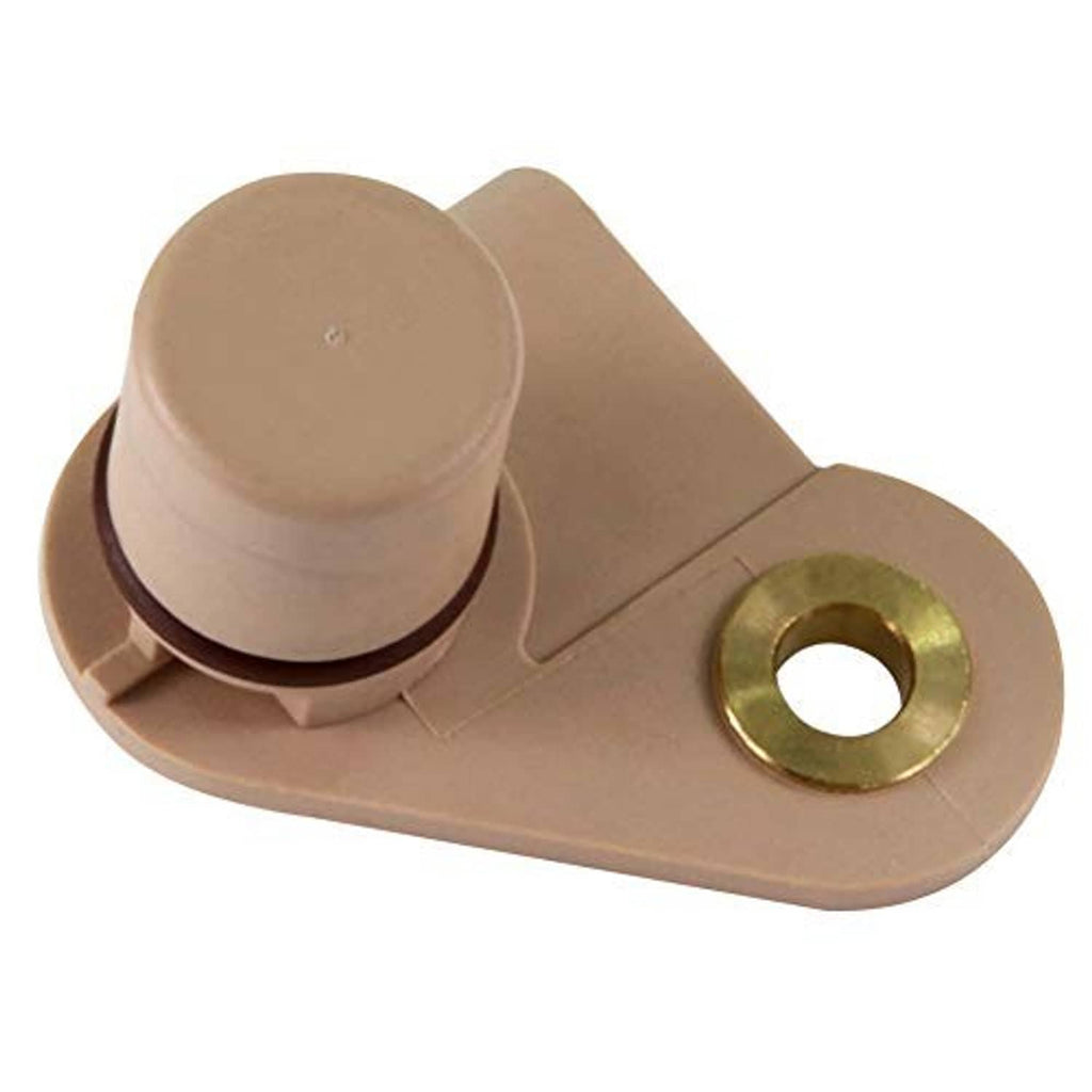 Camshaft position sensor with beige plastic cap and gold mounting/terminal hole