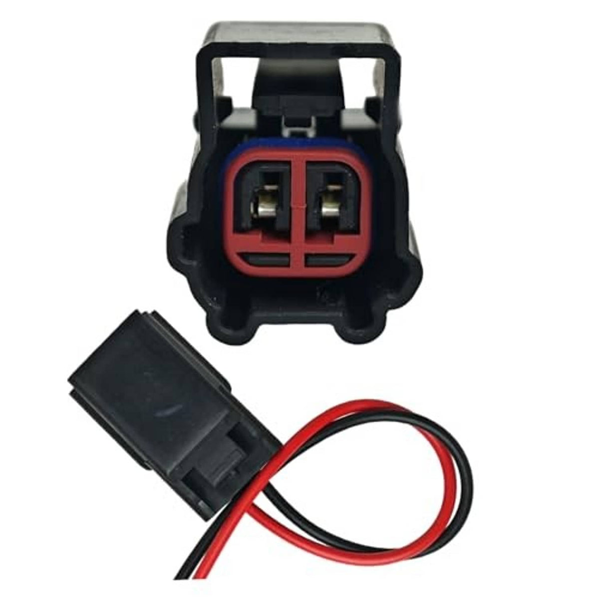 Throttle connector pigtail with red/black wires and red inner two-pin socket
