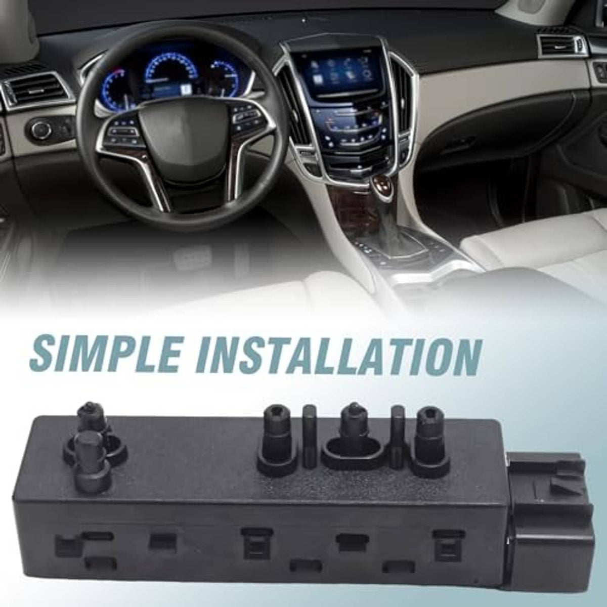 Power seat switch control module with knob caps and side connector housing for easy install