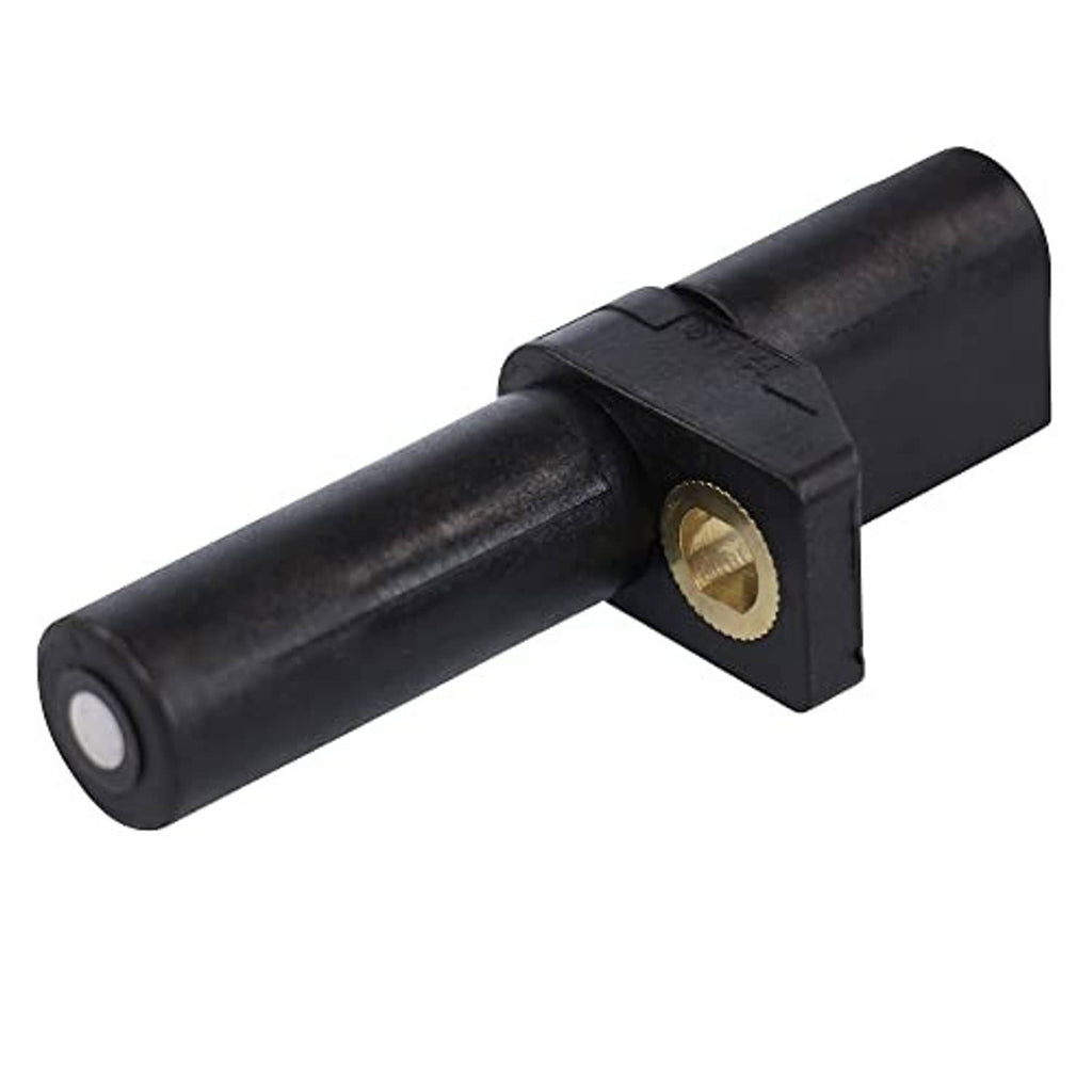 Crankshaft position sensor side view with black body and gold mounting insert