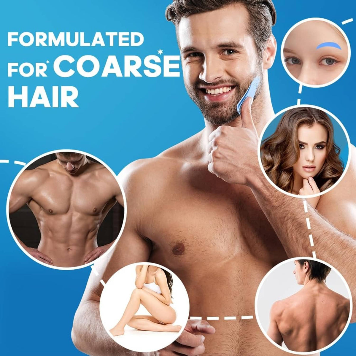 Blue hard wax being applied for coarse hair on skin